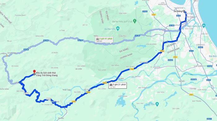 Cổng Trời Đông Giang cách Đà Nẵng bao nhiêu km