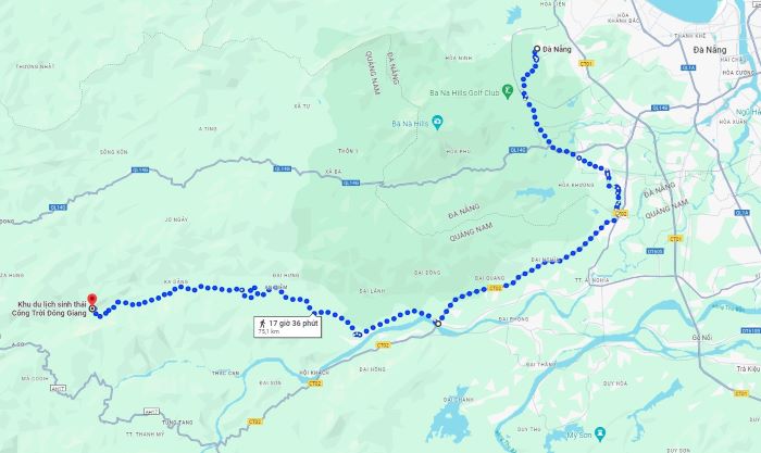 Cổng Trời Đông Giang cách Đà Nẵng bao nhiêu km